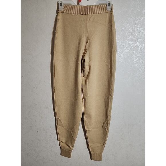 MNG Sweatpants Leggings Elastic Ankle XS Light Brown Pockets Drawstring - Picture 6 of 8